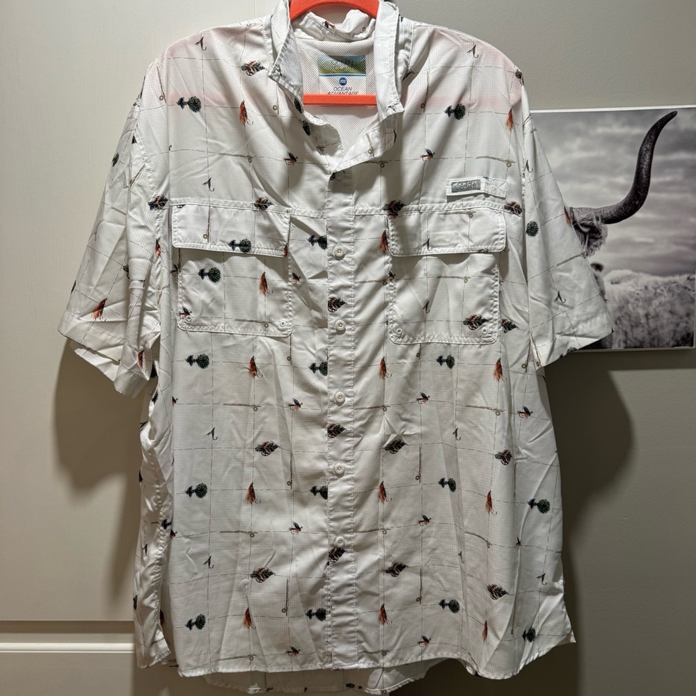Ocean and coast short sleeve button down shirt